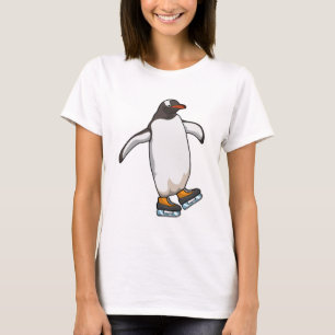 Camiseta Pingüino en patinaje sobre hielo con patines de hi