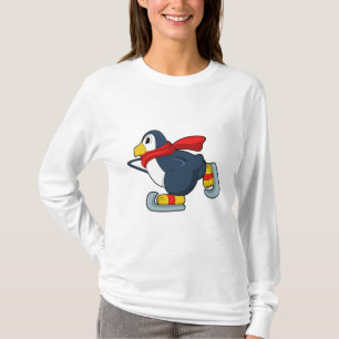 Camiseta Pingüino en patinaje sobre hielo con patines de hi