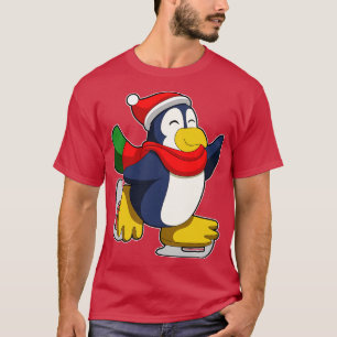 Camiseta Pingüino en patinaje sobre hielo con patines de hi