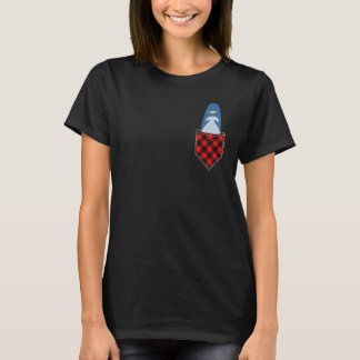 Camiseta Pingüino En Pocket Pingüino Navidades De Plata Roj