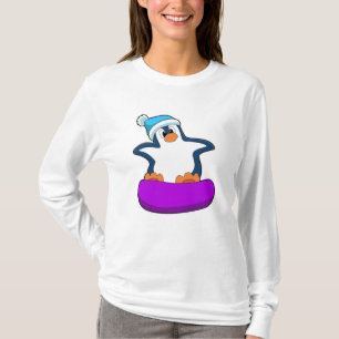 Camiseta Pingüino en Snowboard con Snowboard