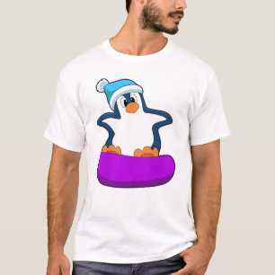 Camiseta Pingüino en Snowboard con Snowboard