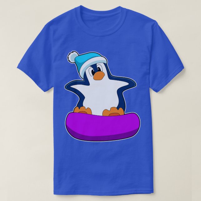 Camiseta Pingüino en Snowboard con Snowboard (Diseño del anverso)