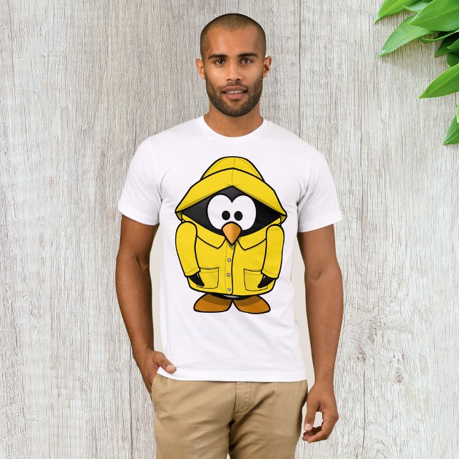 Camiseta Pingüino En Un Abrigo De Lluvia Amarillo Con Camis (Subido por el creador)