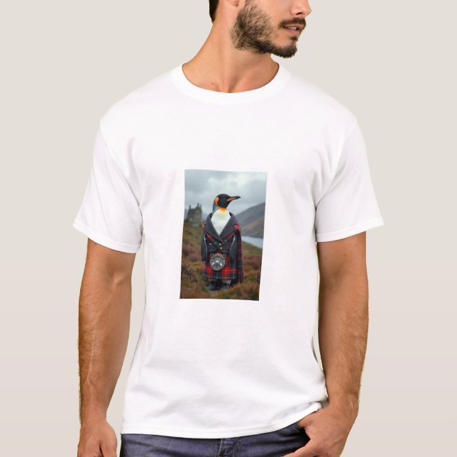 Camiseta Pingüino escocés en kilt (Anverso)