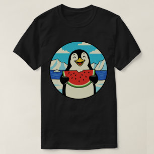 Camiseta Pingüino Feliz Comiendo Sandía - Vibraciones de Ve