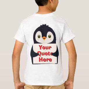 Camiseta Pingüino feliz sosteniendo un cartel para personal