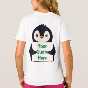 Camiseta Pingüino feliz sosteniendo un cartel para personal