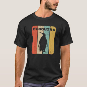 Camiseta Pingüino femenino con retro de atardecer añino