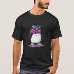 Camiseta Pingüino Genial se Desplaza con Patines en Línea y