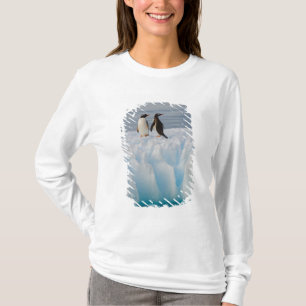 Camiseta Pingüino gentoo, Papúa Pygoscelis, sobre hielo gla