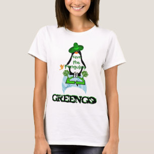 Camiseta Pingüino global, verde, salven a los pingüinos