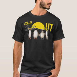 Camiseta Pingüino Gracioso Animal Pun Chill Out Vintage Sun