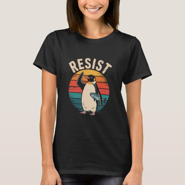 Camiseta Pingüino gracioso se resiste a protestar contra ar (Anverso)