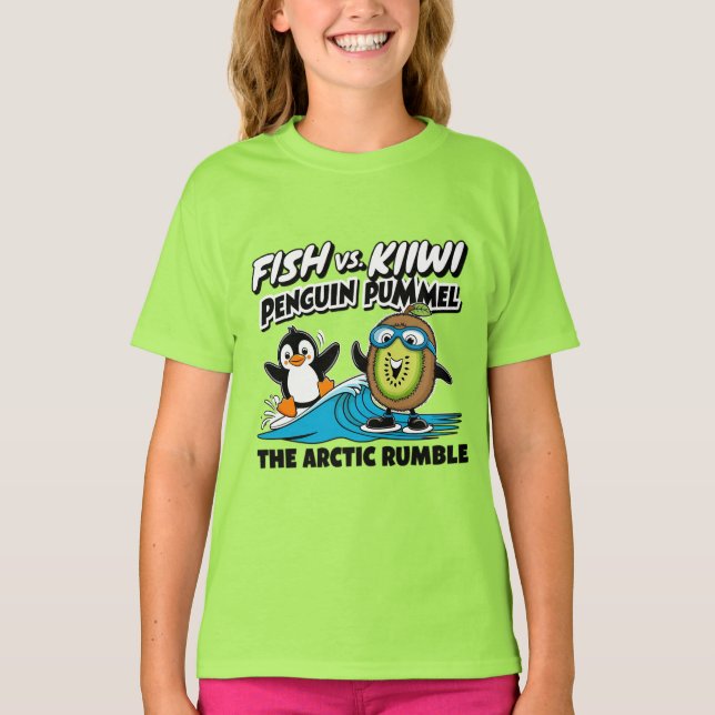 Camiseta Pingüino gracioso y kiwi (Anverso)