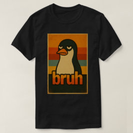 Camiseta Pingüino gruñón “bruh” Meme – Divertido Vintage Re