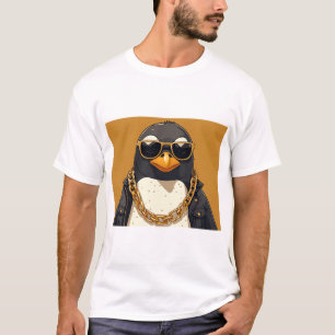 Camiseta Pingüino Guay, Chaqueta Y Gafas De Sol Con Fondo