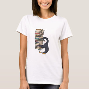 Camiseta Pingüino gusano de libro adorable