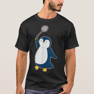 Camiseta Pingüino jugador de bádminton y volante