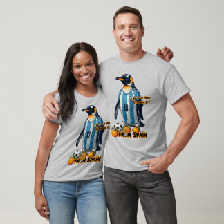 Camiseta Pingüino jugador de fútbol divertido de Argentina