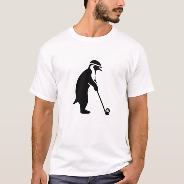 Camiseta Pingüino jugando golf personalizado (Anverso)