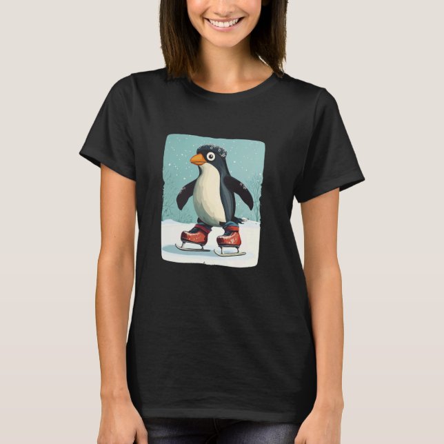 Camiseta Pingüino juguetón en el gráfico de zapatos de pati (Anverso)