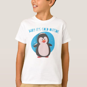 Camiseta Pingüino lindo Bebé frío afuera
