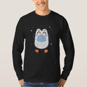 Camiseta Pingüino lindo con máscaras faciales Funny Máscara
