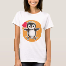 Pingüino lindo con monopatín