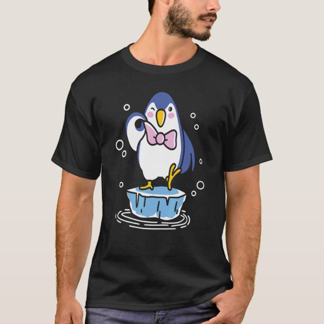 Camiseta Pingüino lindo con pingüinos adorables para dormir (Anverso)