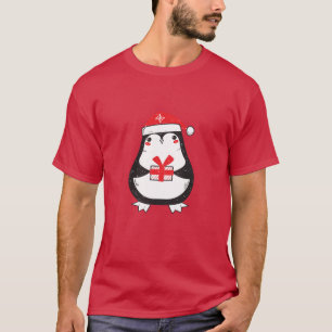 Camiseta Pingüino lindo con regalo de Navidades