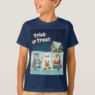 Camiseta Pingüino Lindo de Halloween Truco o Trato para N