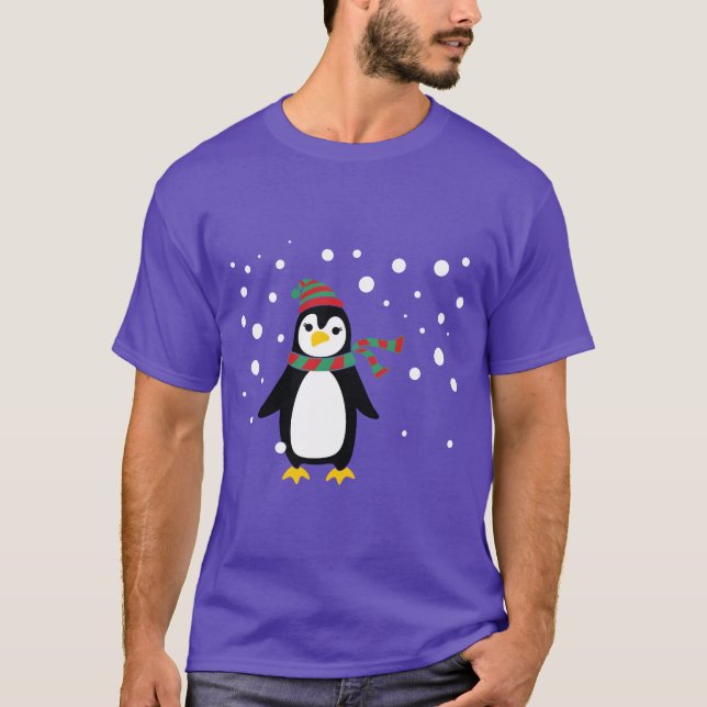 Camiseta Pingüino lindo en la nieve (Anverso)