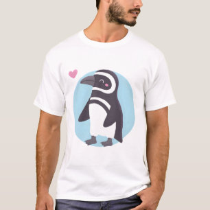 Camiseta Pingüino lindo frente al par coincidente izquierdo