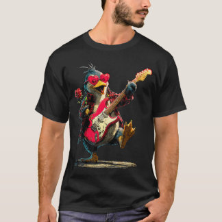 Camiseta Pingüino Lindo Tocando Guitarra Guitarrista Animal