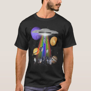 Camiseta Pingüino Lover Galaxy OVNI Spaceship Funny LGBTQ A