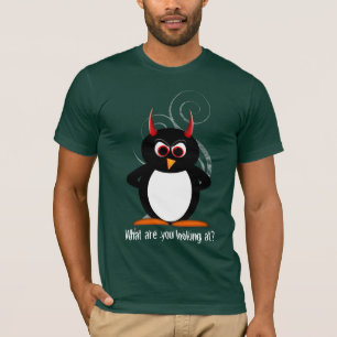 Camiseta ¿Pingüino malvado cuáles son usted que mira?