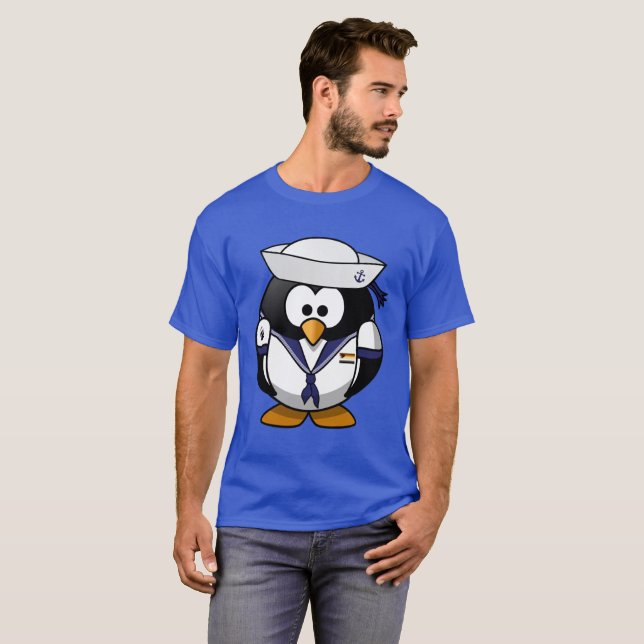 Camiseta Pingüino marinero con motivos de orgullo gay - cam (Anverso completo)