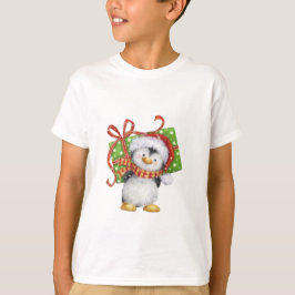 Camiseta Pingüino Navidad festivo con regalo - Deco festivo