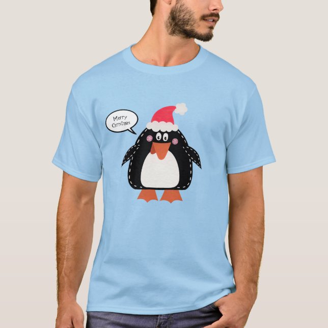 Camiseta Pingüino Navidad personalizado (Anverso)