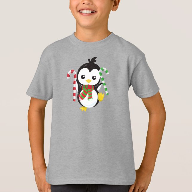 Camiseta Pingüino navidad, Pingüino Con Tejido, Cañón De Va (Anverso)
