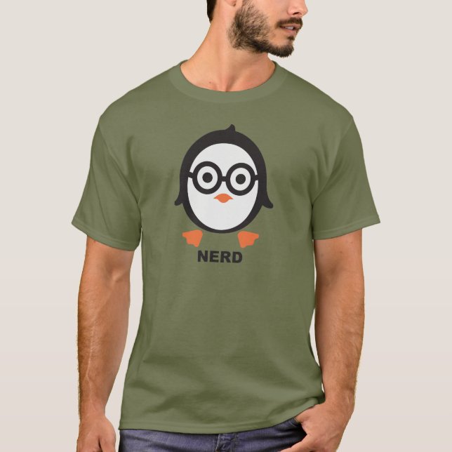Camiseta Pingüino - nerd - penguin (Anverso)