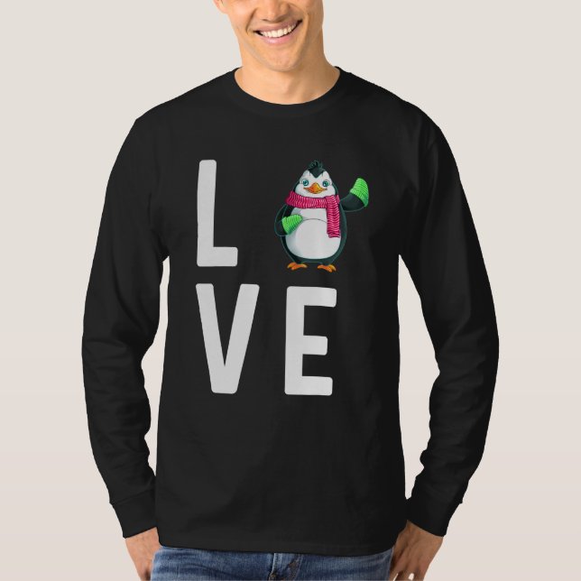 Camiseta Pingüino Para Hombres Mujeres Animales De Invierno (Anverso)