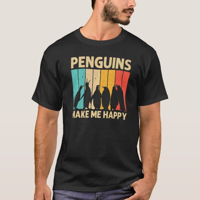 Camiseta Pingüino Para Hombres Mujeres Pingüinos Retro Anim (Anverso)
