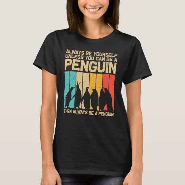 Camiseta Pingüino Para Hombres Mujeres Pingüinos Retro Anim (Anverso)