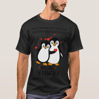 Camiseta Pingüino Pareja Lover Corazones Coincidentes Día F