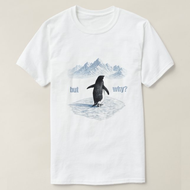 Camiseta Pingüino Pero Por Qué Montañas (Diseño del anverso)