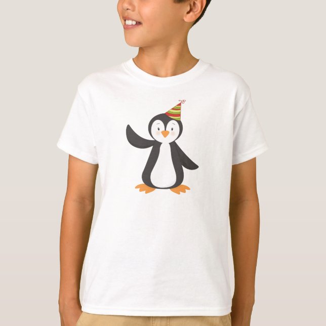 Camiseta Pingüino, Pingüino Infantil, Pingüino Con Gorra Fi (Anverso)