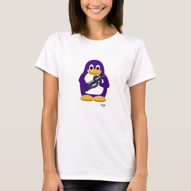 Camiseta Pingüino púrpura (Anverso)