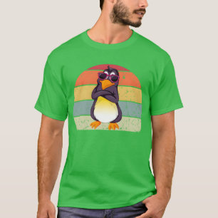 Camiseta Pingüino retro genial con gafas de sol 70s 80s 90s